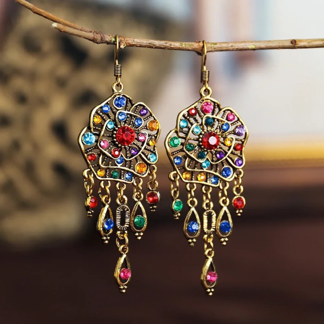 Vintage Colourful Mandala Earrings