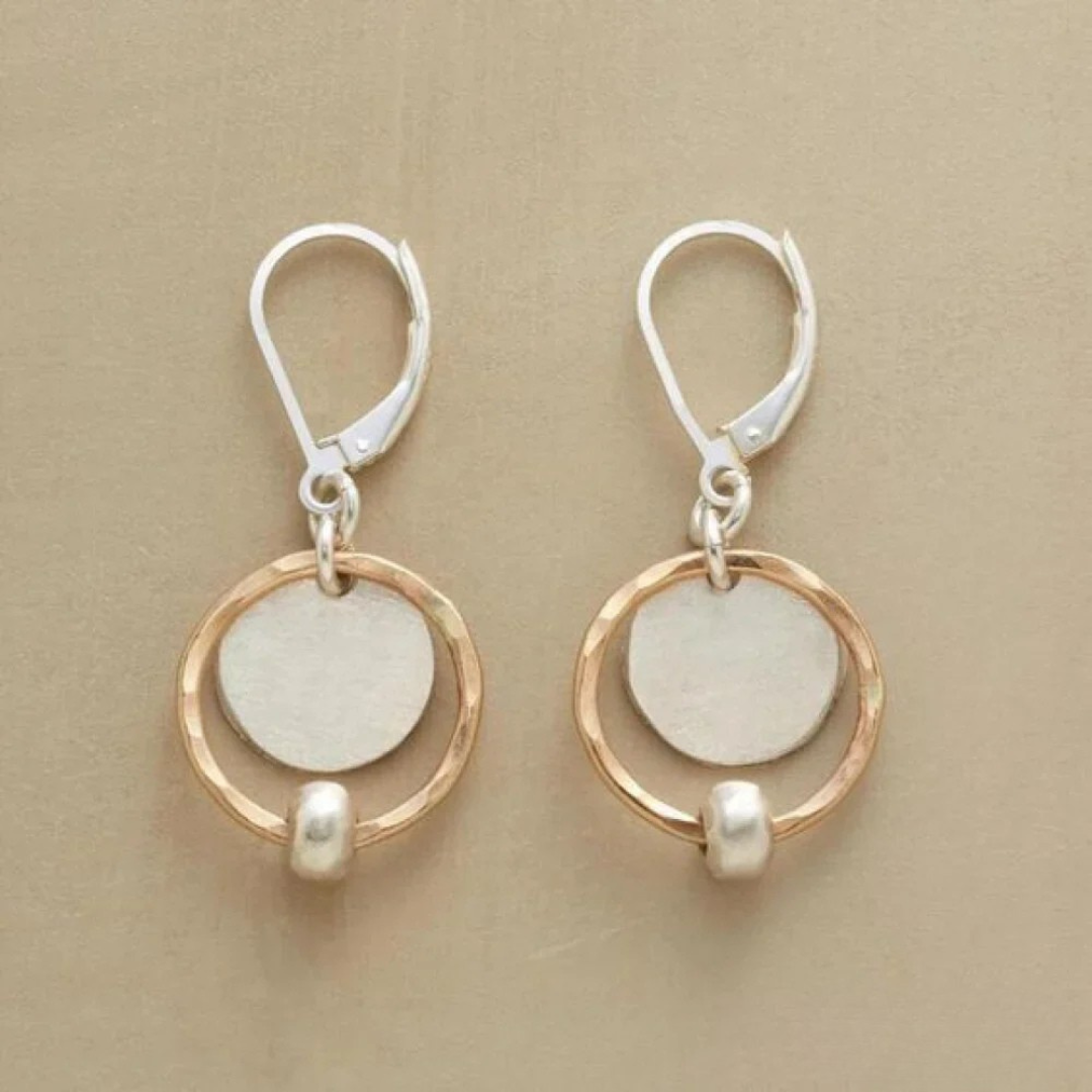Vintage gold and silver pearl earrings