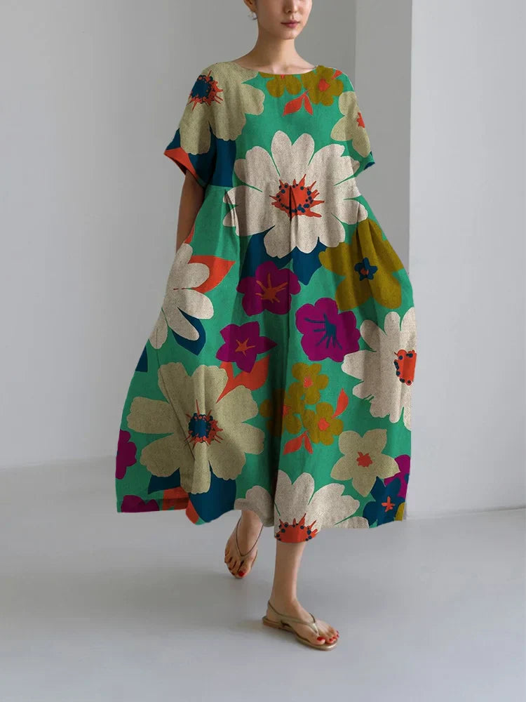 VITTORIA | Midi Floral Dress with Bold Style and Lightweight Comfort for Lively Days