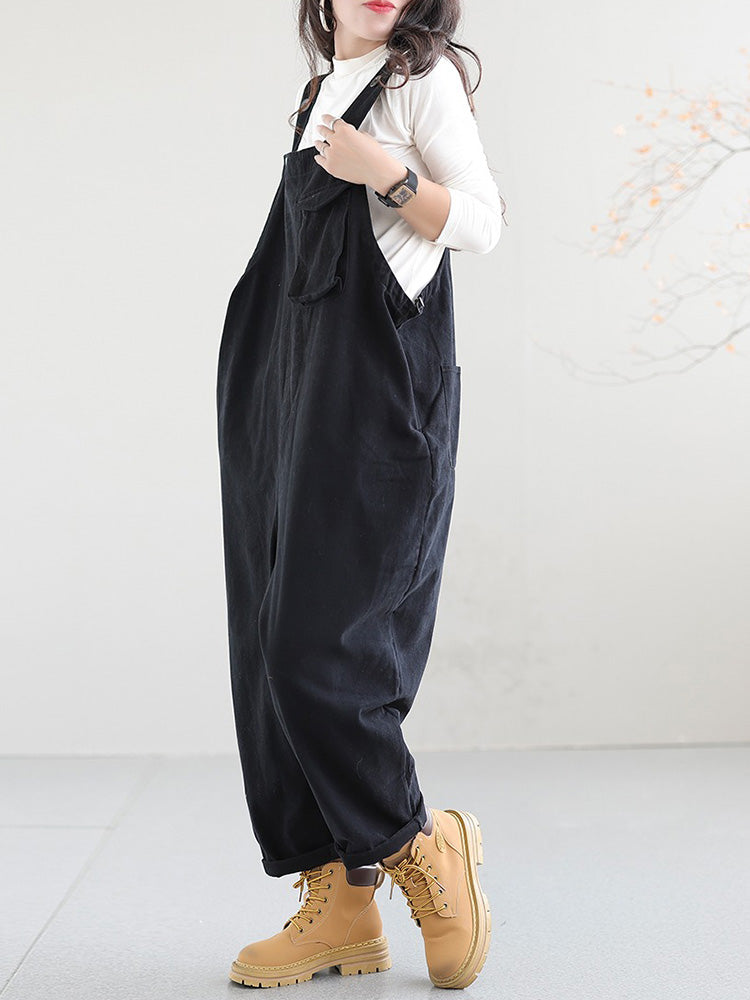 Women's Cotton Dungarees with Relaxed Fit