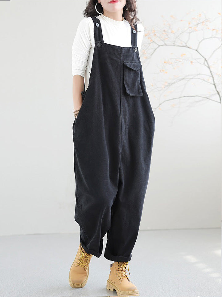 Women's Cotton Dungarees with Relaxed Fit
