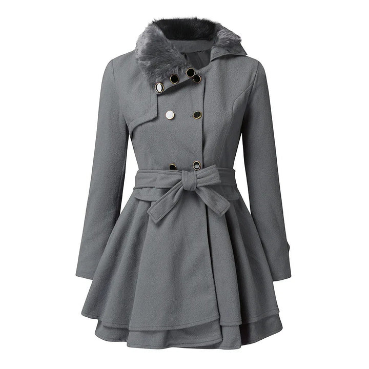 Yena | Stylish Trench Coat with Fur