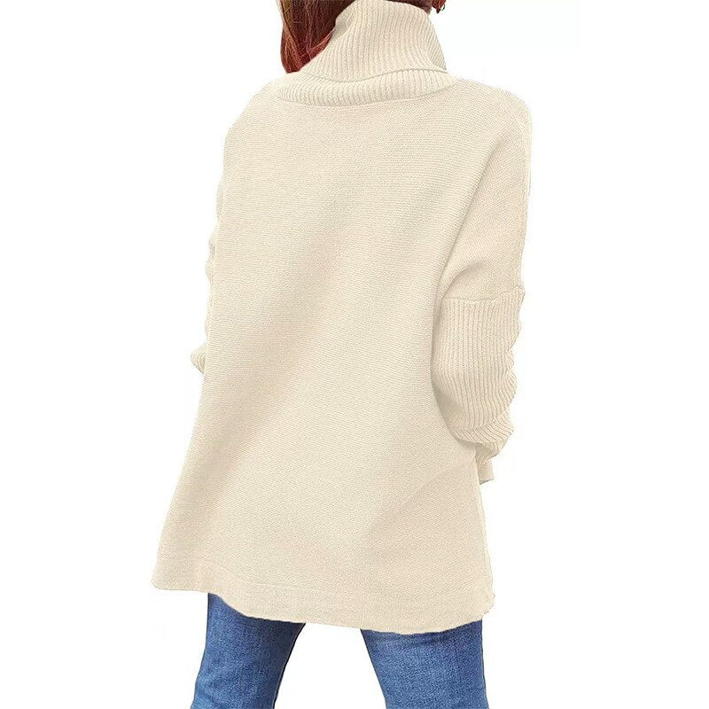 Francesca | Oversized Turtleneck Sweater in Soft Wool