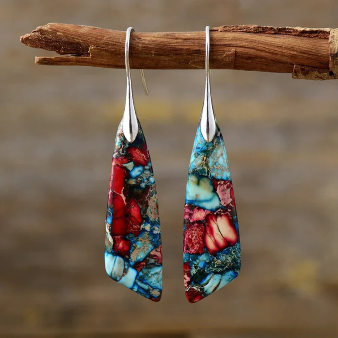 Vintage Colourful Stone Earrings