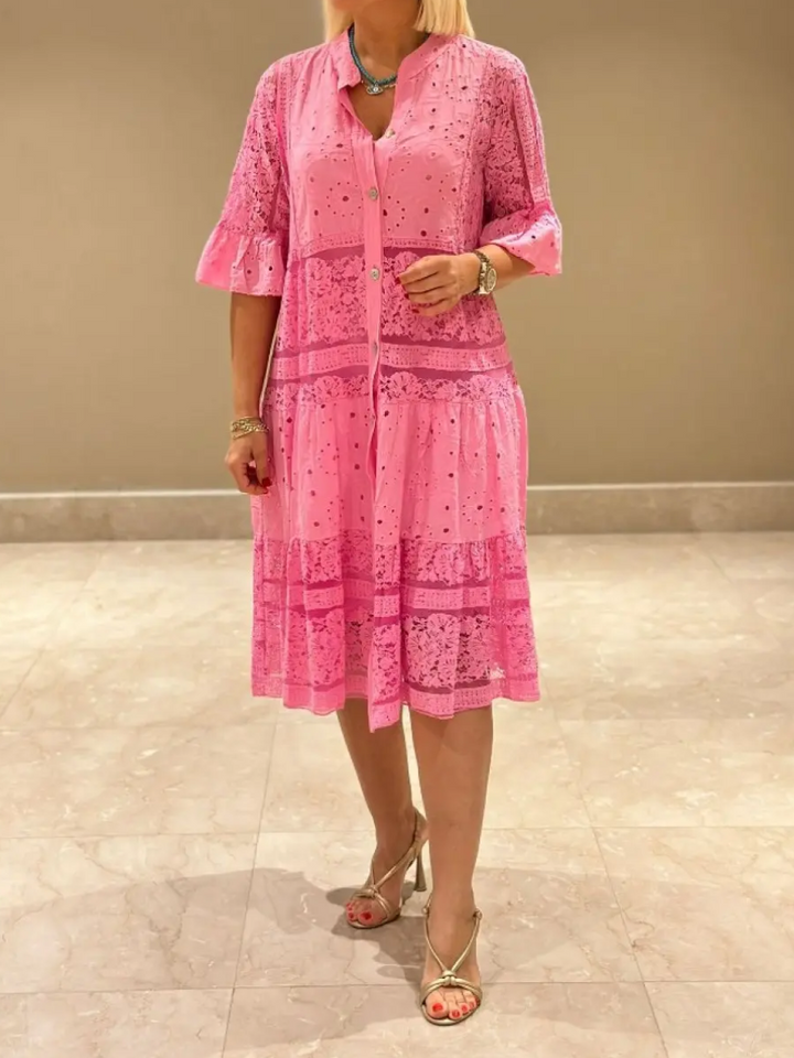 Tallulah | Dress with embroidery and button closure