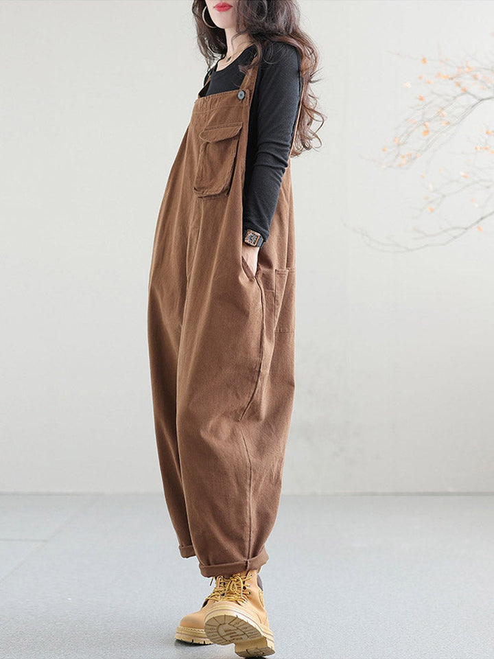Women's Cotton Dungarees with Relaxed Fit