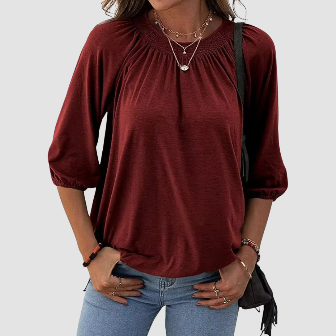 Loose Fit Women's Half Sleeve Top