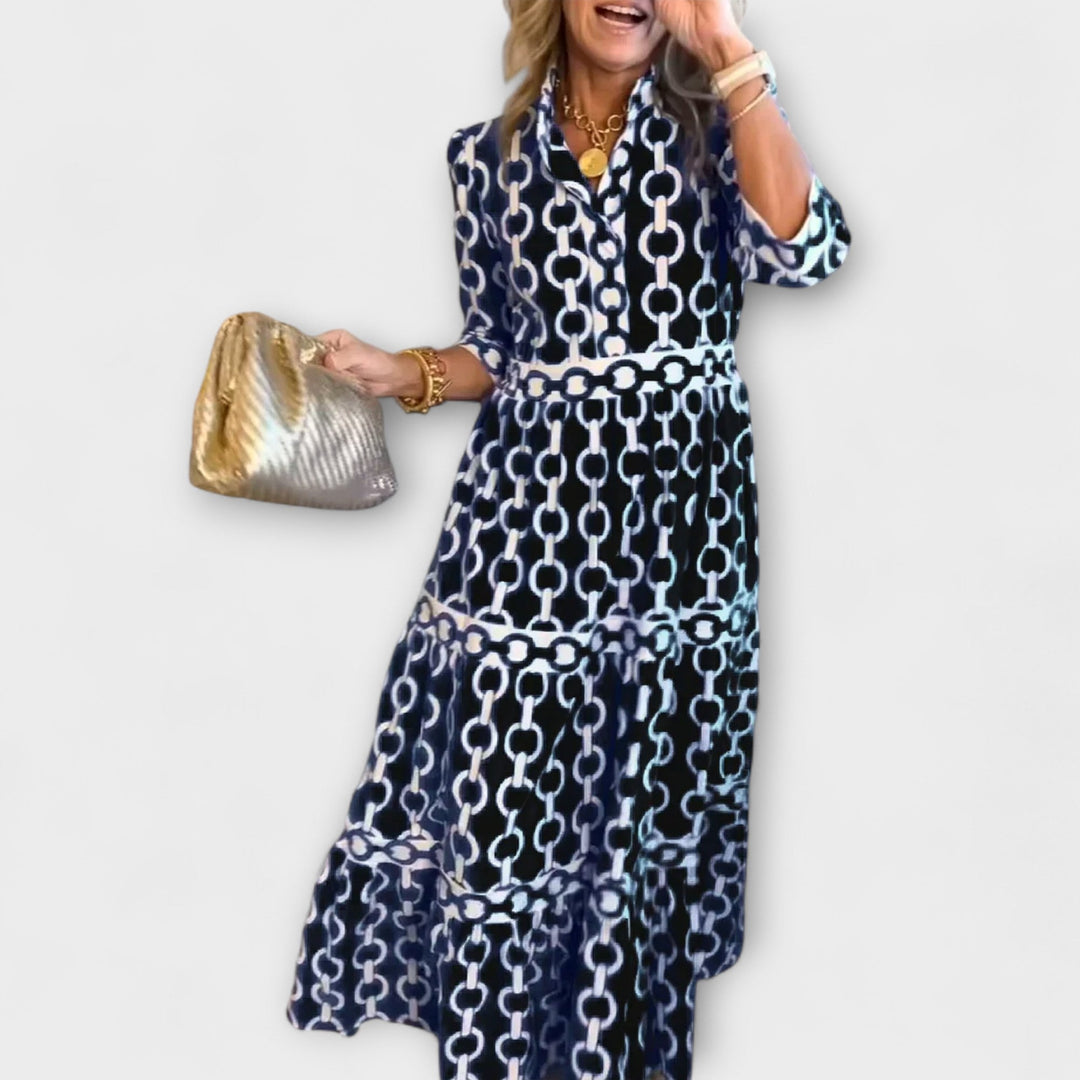 Juliette - Chain Pattern Midi Dress