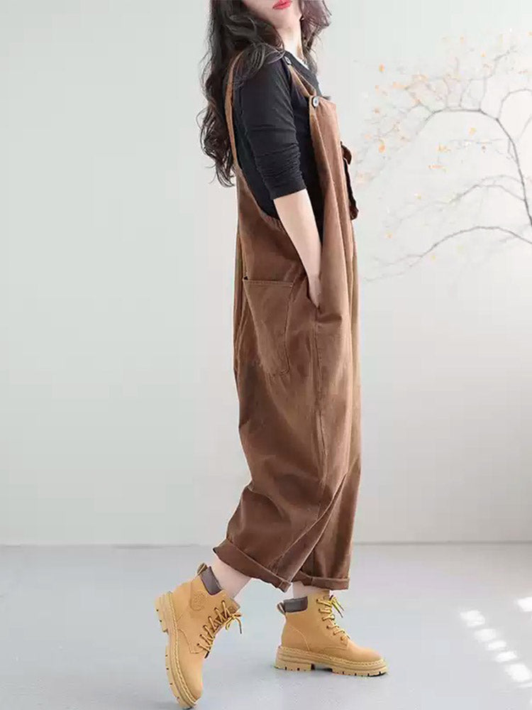 Women's Cotton Dungarees with Relaxed Fit