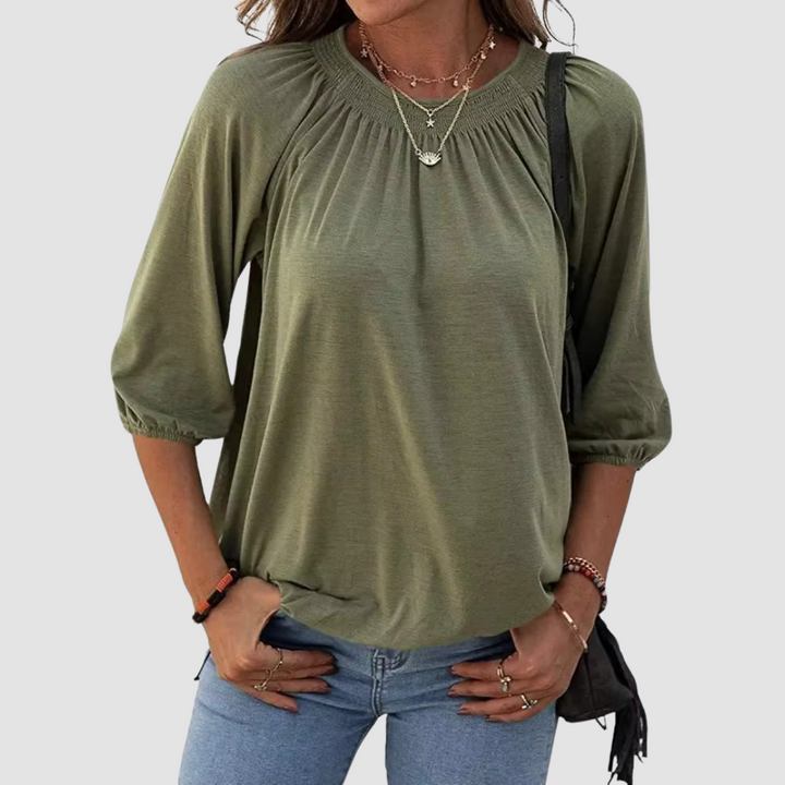 Loose Fit Women's Half Sleeve Top