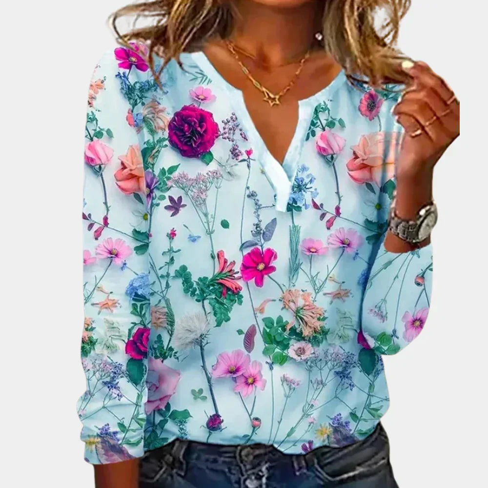 Casual Floral Blouse Women