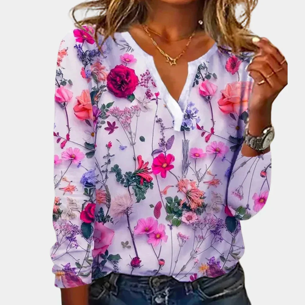 Casual Floral Blouse Women