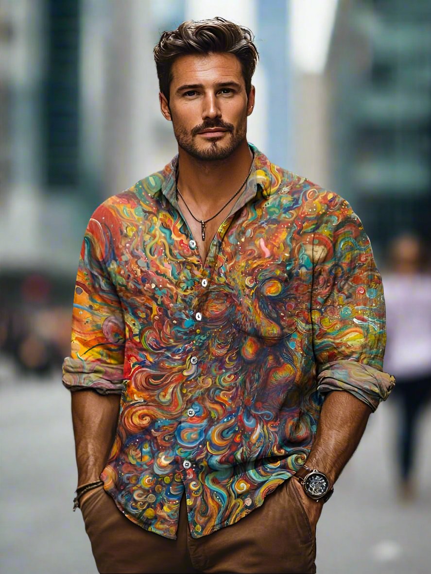 Colorful Button-down Shirt for Men