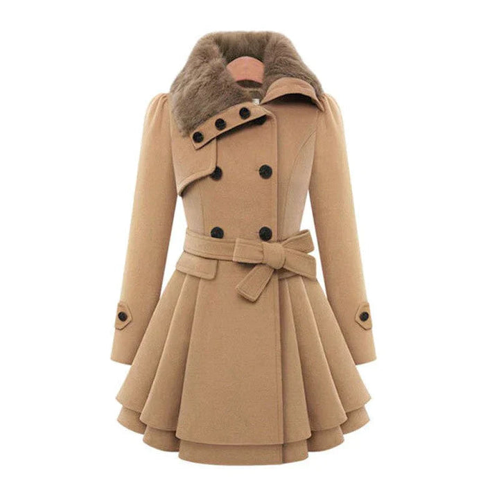 Yena | Stylish Trench Coat with Fur