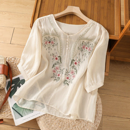 Tamsina – Embroidered Relaxed Blouse