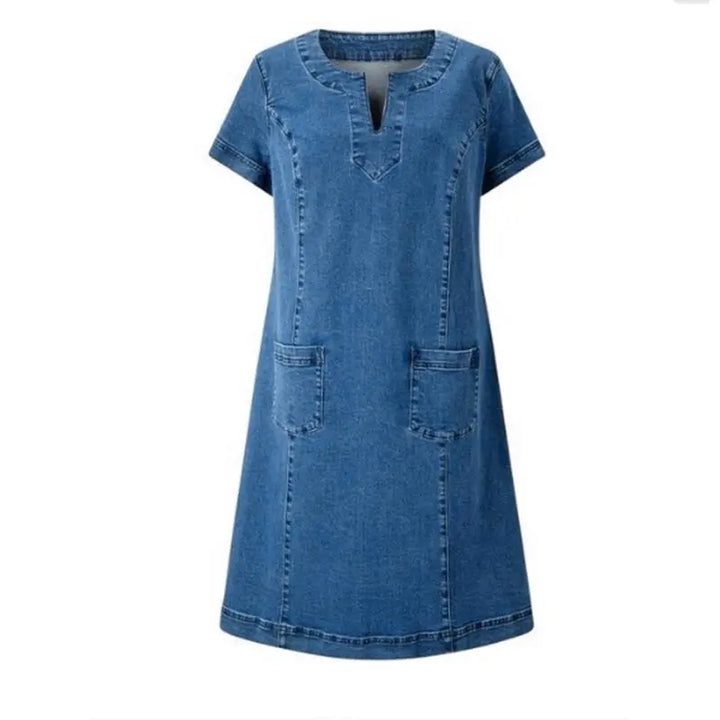 Zandra™ | Stylish Denim Dress with Tummy Coverage