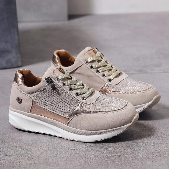 Marigold | Textured Panel Casual Walking Sneakers