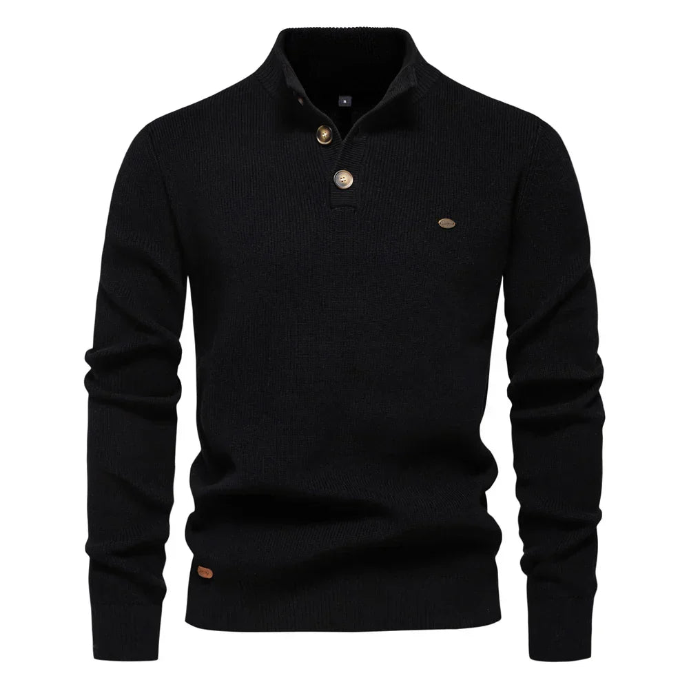 Abel | Men's Sweater with Button Design