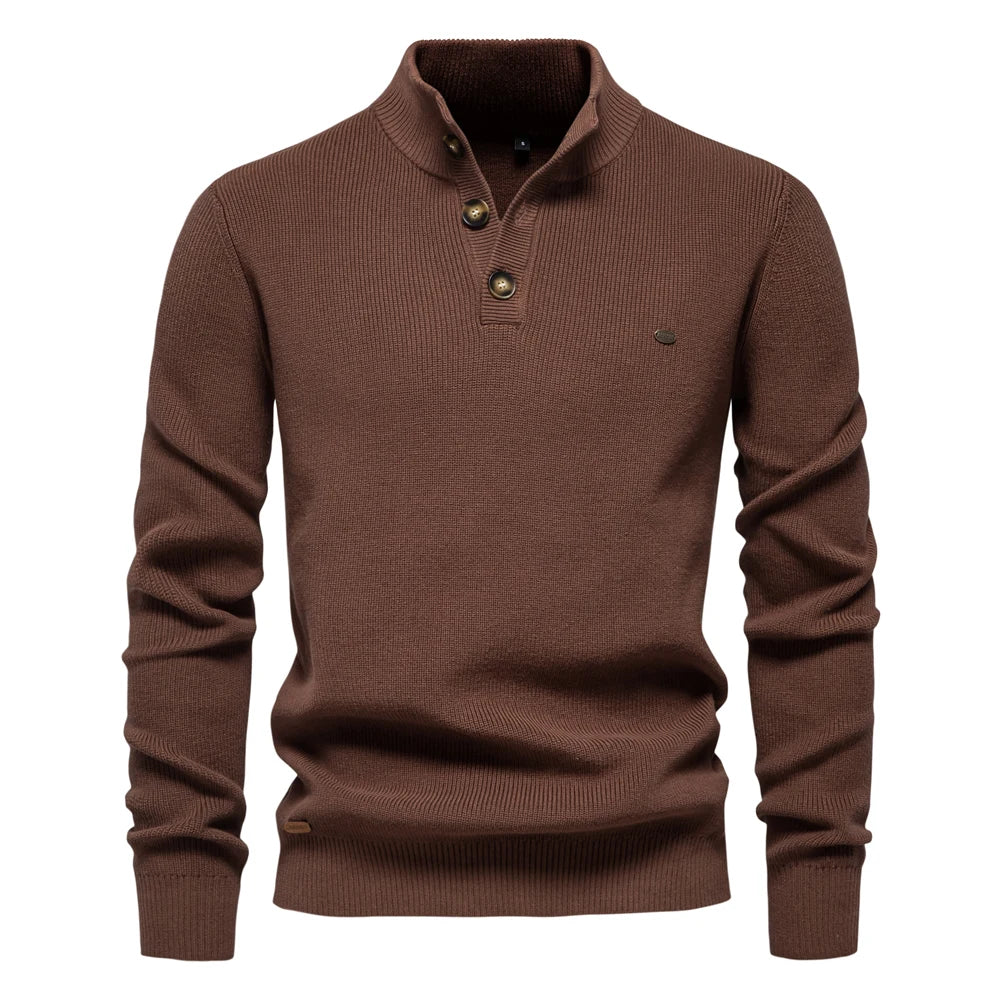 Abel | Men's Sweater with Button Design
