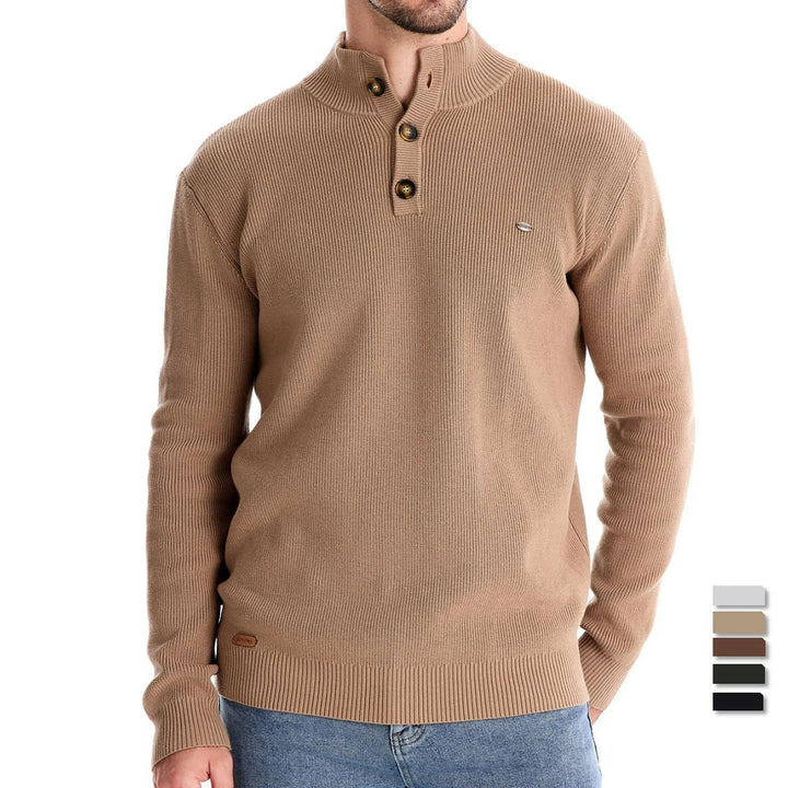 Abel | Men's Sweater with Button Design