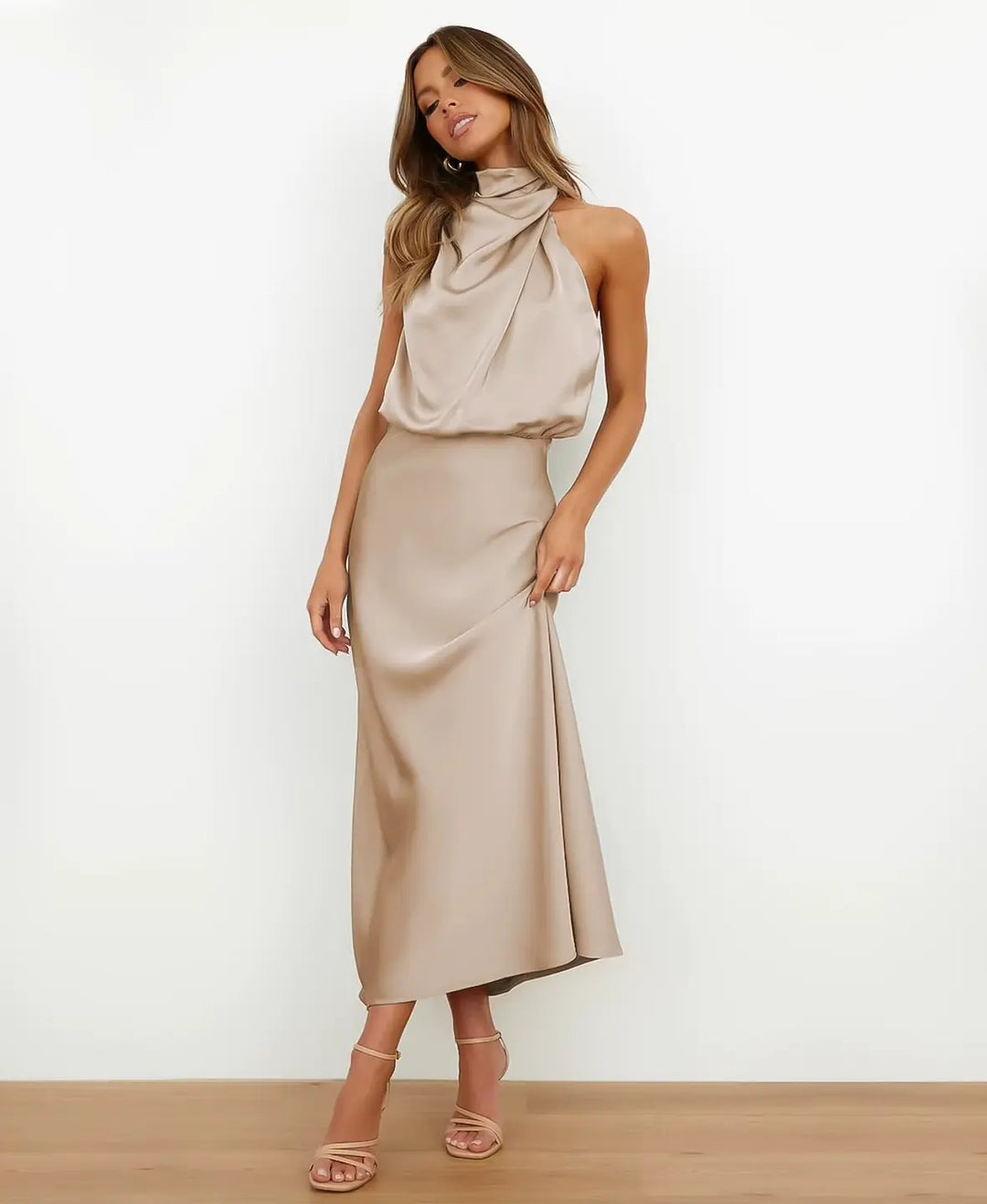 Solène™ | High Waist Midi Dress