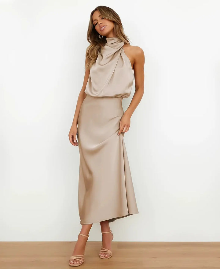 Solène™ | High Waist Midi Dress