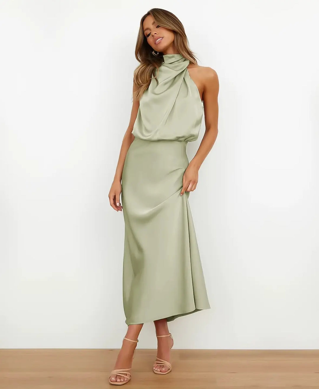 Solène™ | High Waist Midi Dress