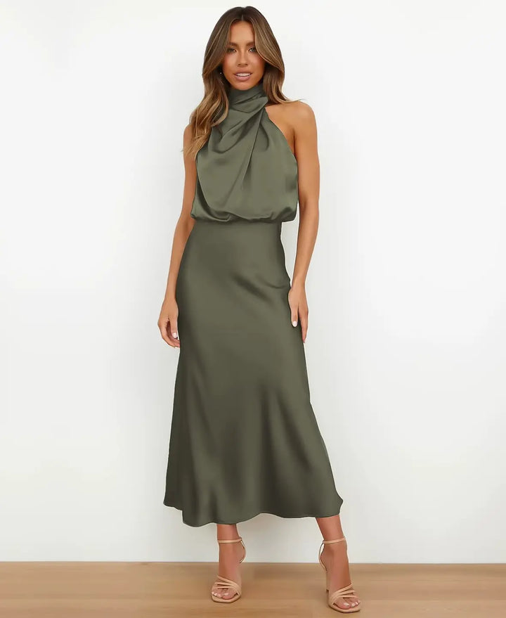 Solène™ | High Waist Midi Dress