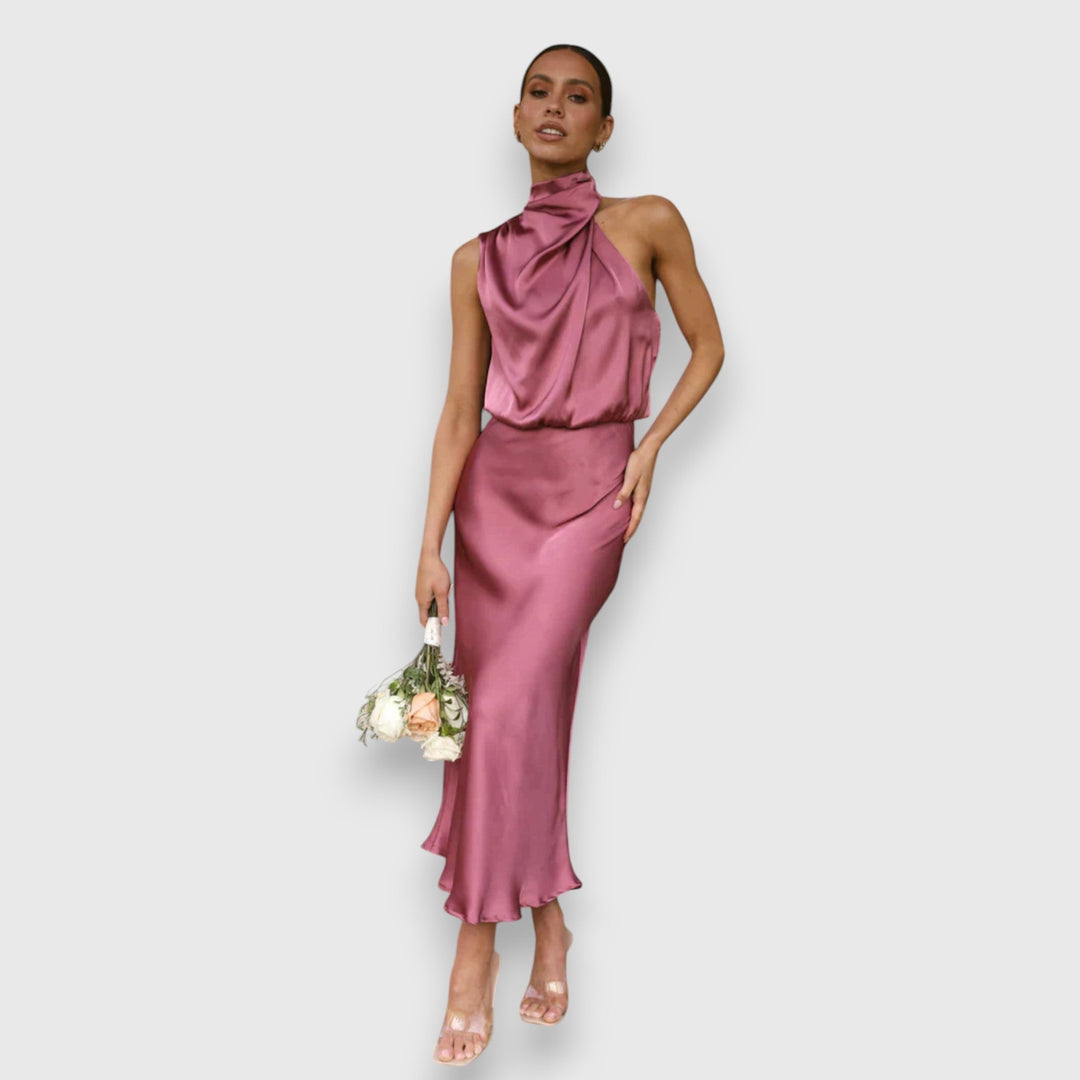 Zenaida™ | Elegant Satin Spring Dress