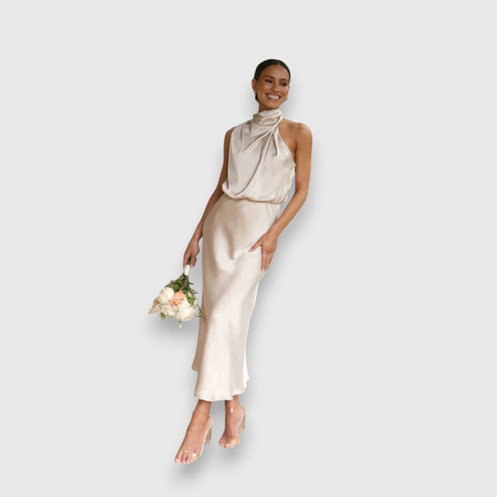 Zenaida™ | Elegant Satin Spring Dress