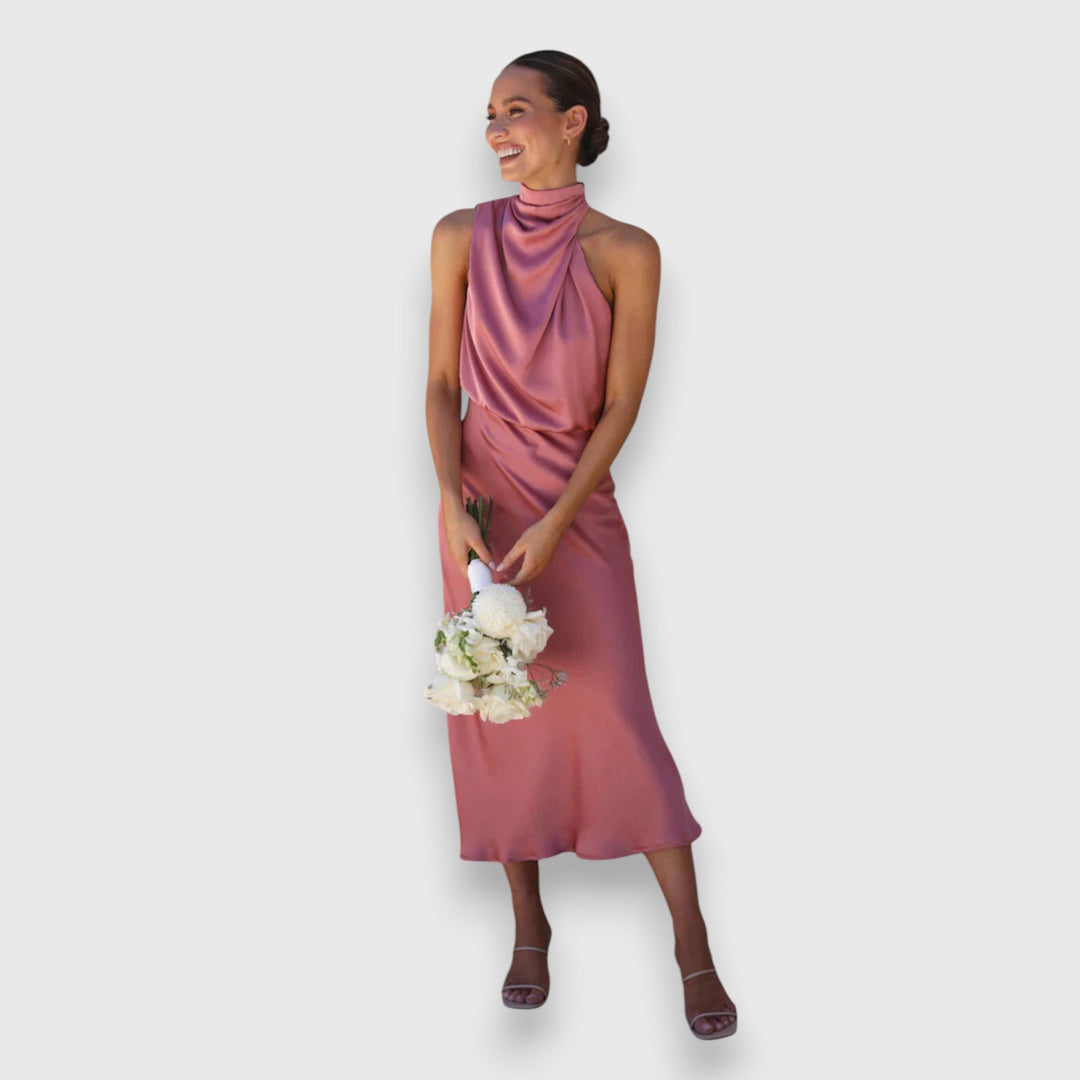 Zenaida™ | Elegant Satin Spring Dress