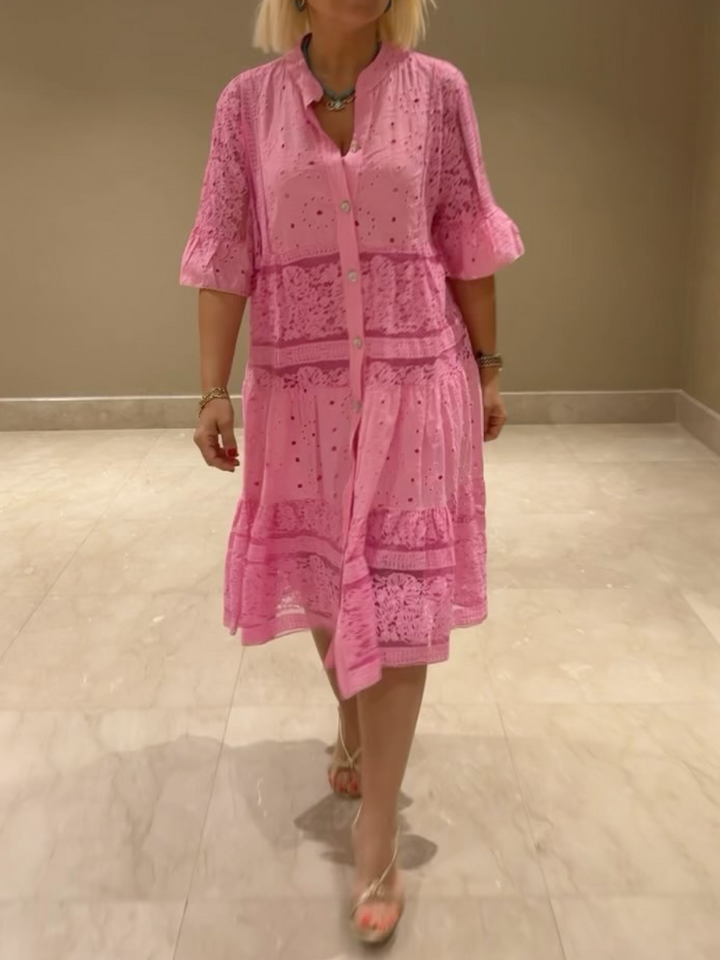 Tallulah | Dress with embroidery and button closure