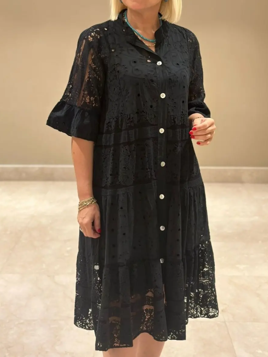 Tallulah | Dress with embroidery and button closure