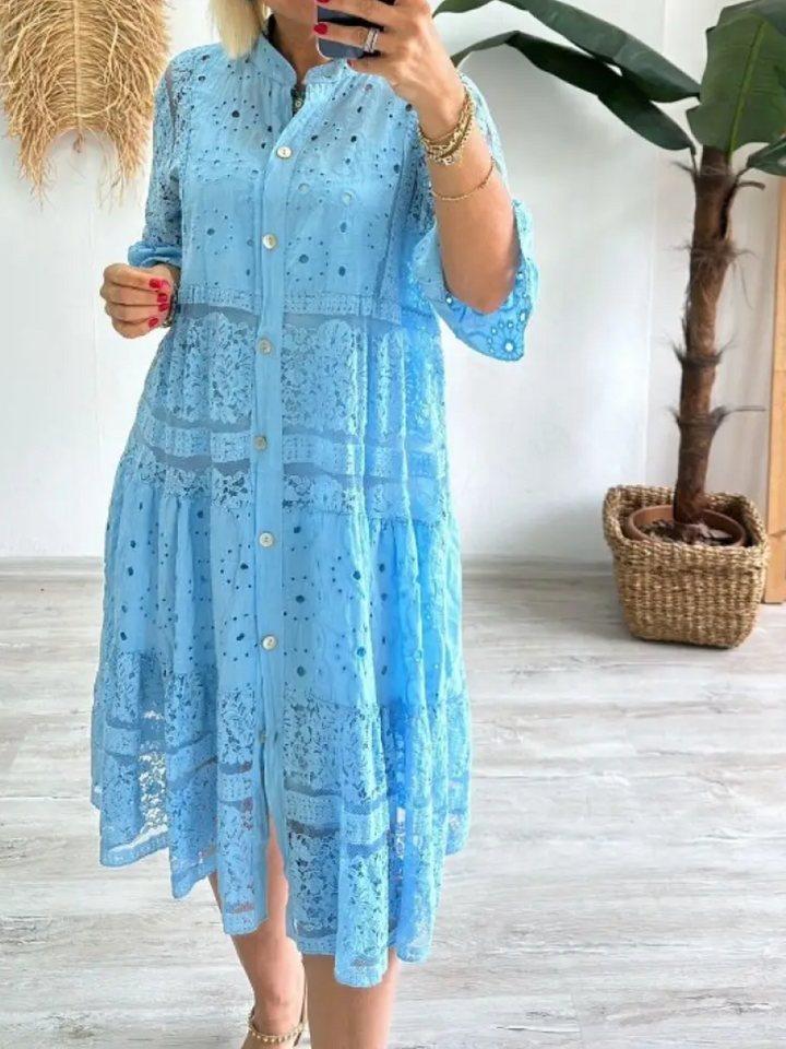 Tallulah | Dress with embroidery and button closure