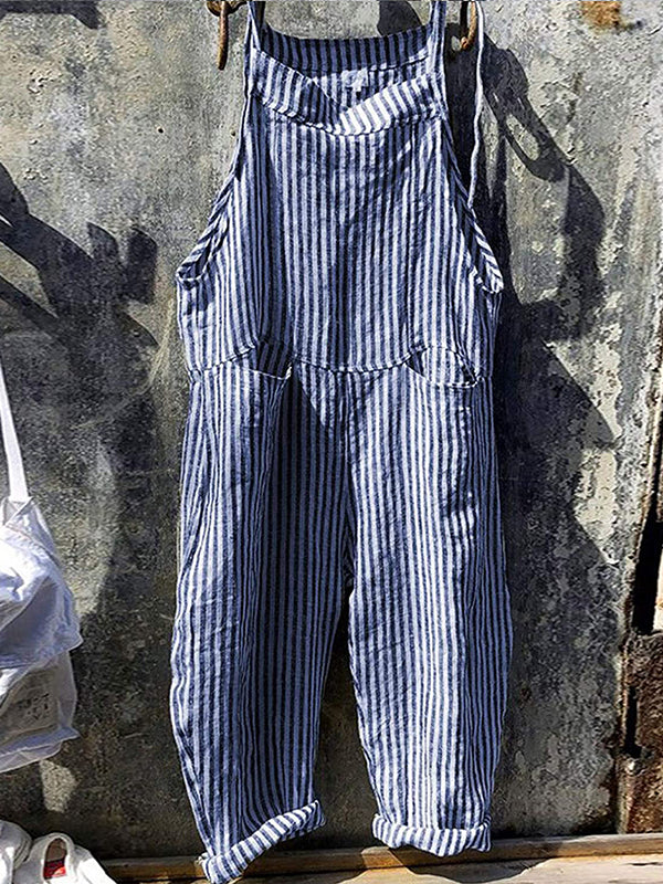 Niamh | Striped Wide Leg Overalls