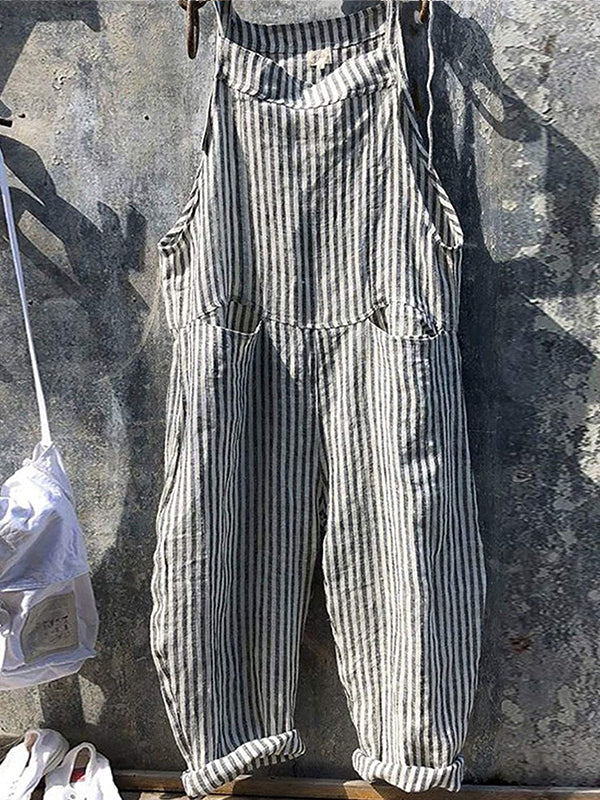 Niamh | Striped Wide Leg Overalls