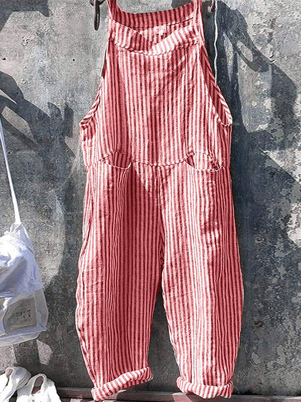 Niamh | Striped Wide Leg Overalls
