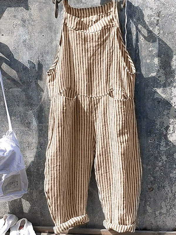 Niamh | Striped Wide Leg Overalls
